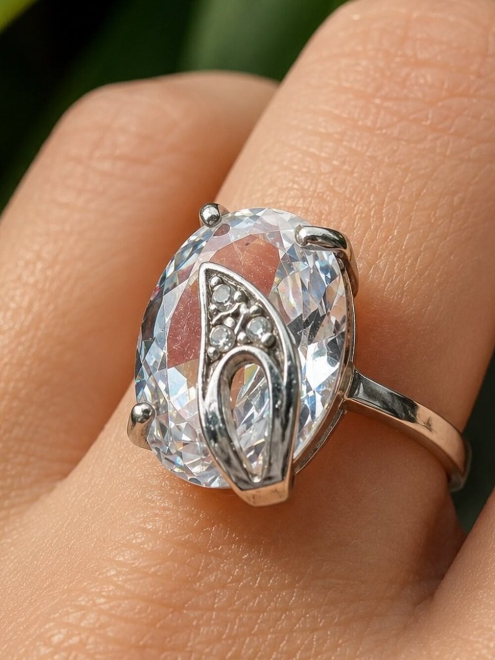 Sterling Silver White Sapphire Ring – Size 7.5 | Artisan Jewelry